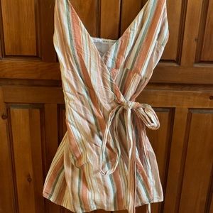 Saints and Secrets striped wrap dress
